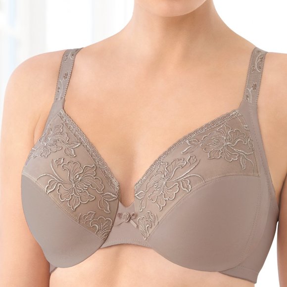 Set of 3! 32C Glamorise ELEGANCE Bra (UNDERWIRED) Embroidered SUPPORT TAUPE NEW - Picture 6 of 14
